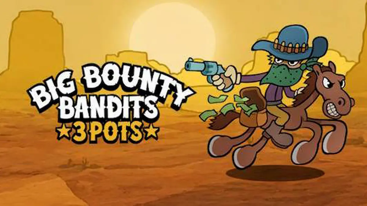 Tampilan visual bertema Wild West dalam slot Big Bounty Bandits: 3 Pots